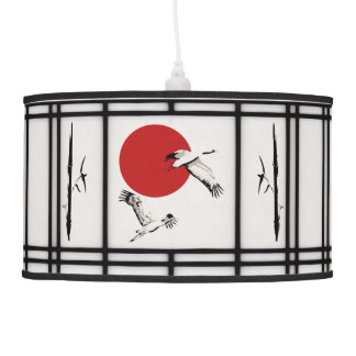 Shoji - Bamboo & Crane Ceiling Lamp