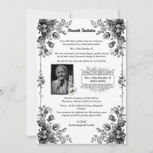 Shok Sandesh Hindu Shraddh  Invitation