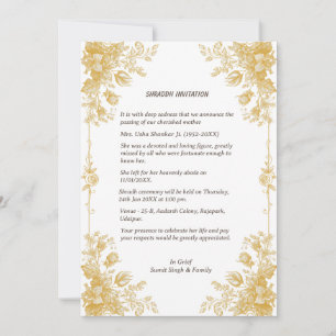 Shok Sandesh Hindu Shraddh  Invitation