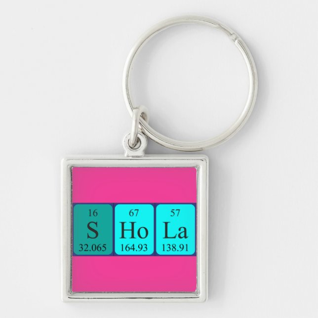Shola periodic table name keyring (Front)