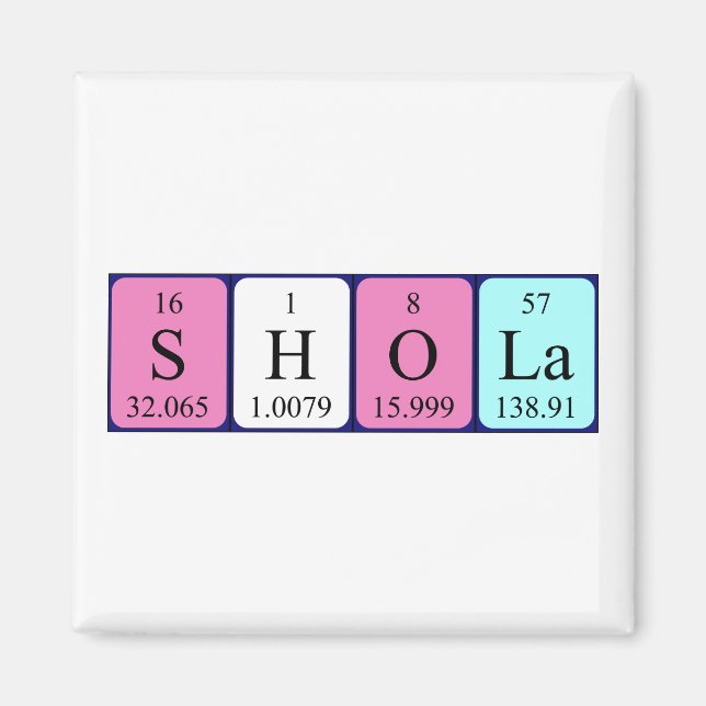 Shola periodic table name magnet (Front)