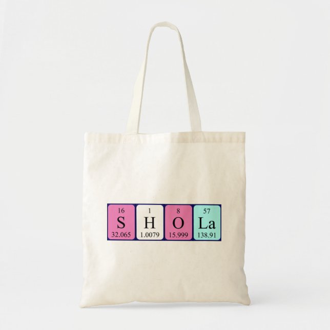 Shola periodic table name tote bag (Front)