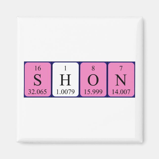 Shon periodic table name magnet (Front)