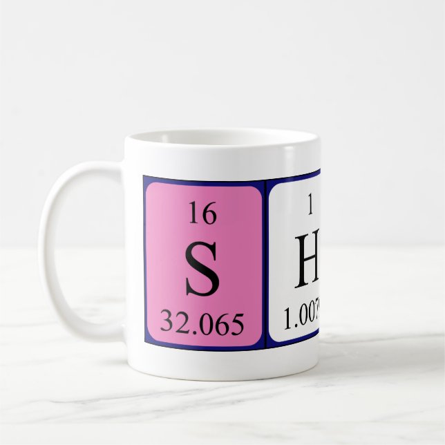 Shon periodic table name mug (Left)