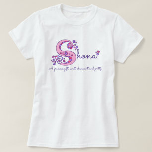 Shona girl's S name meaning monogram shirt