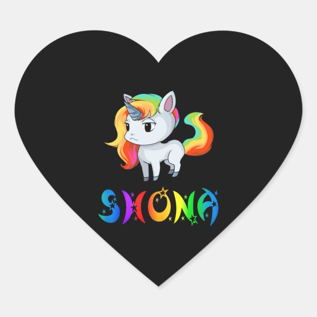 Shona Unicorn Heart Sticker (Front)