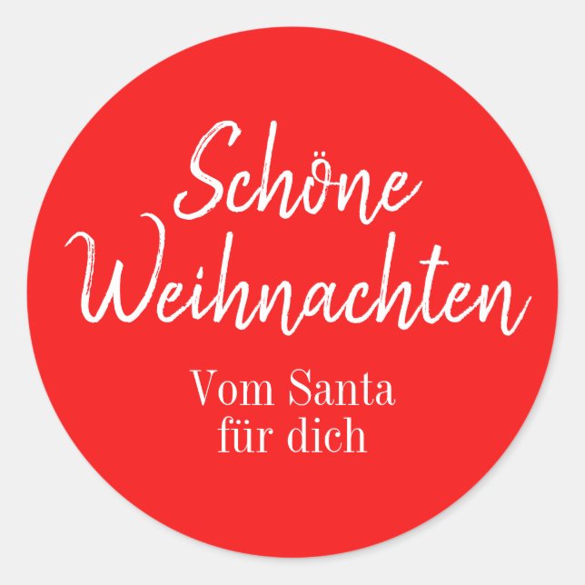 Shöne Weihnachten Merry Christmas in German  Classic Round Sticker (Front)