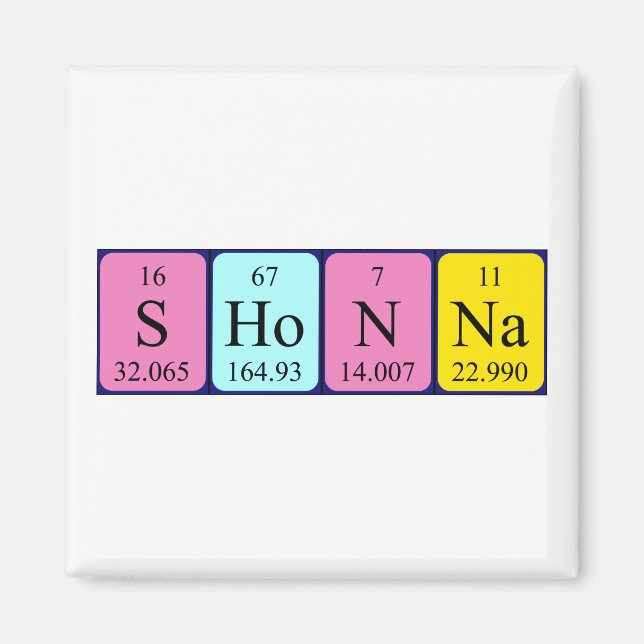 Shonna periodic table name magnet (Front)
