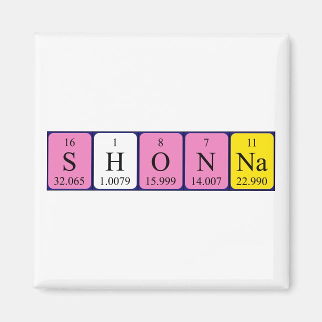 Shonna periodic table name magnet (Front)