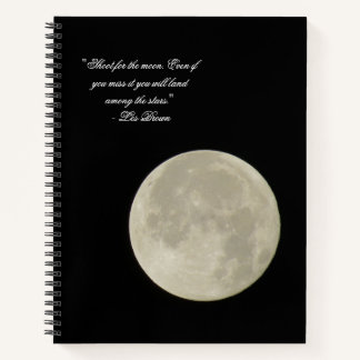 Shoot for the moon full moon photo pocket moleskin notebook