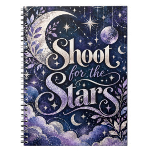 Shoot for the Stars Celestial Moon Notebook