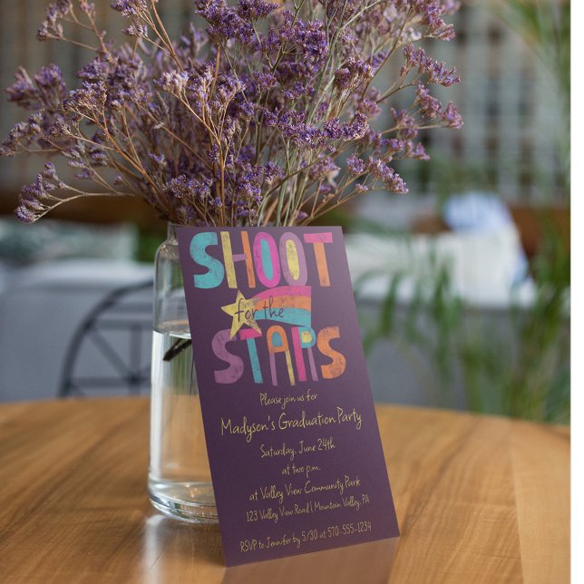 Shoot for the Stars Graduation Party Invitation (Creator Uploaded)