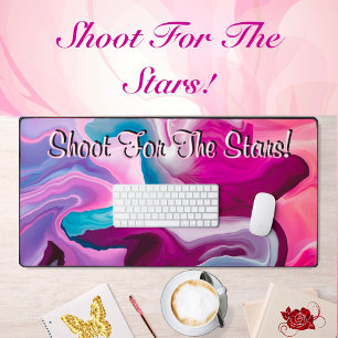 Shoot For The Stars Motivation Liquified Abstract  Desk Mat