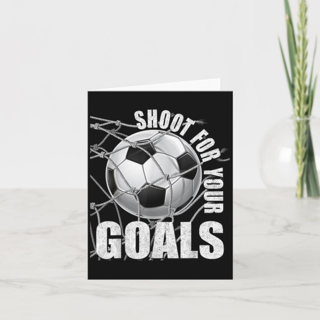 Shoot For Your Goals Kids Soccer Themed Motivation Card (Front)