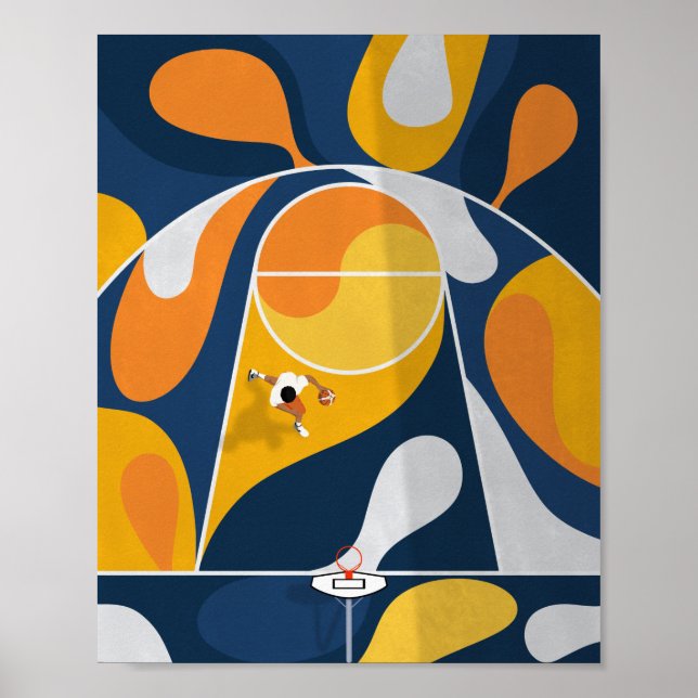 Shoot Hoops | Basketball Court From Above Poster (Front)