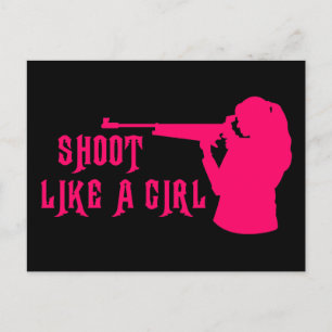 Shoot Like a Girl Pink Postcard