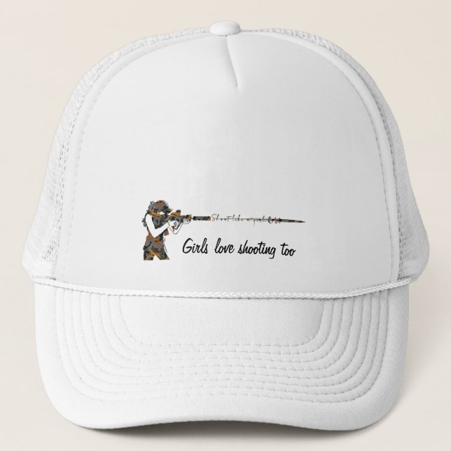 Shoot Like A Girl  Trucker Hat (Front)