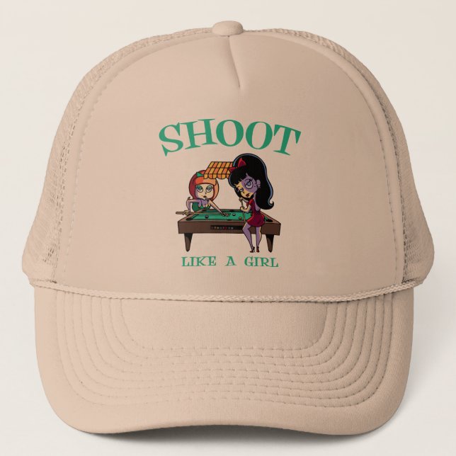 Shoot Like A Girl Trucker Hat (Front)