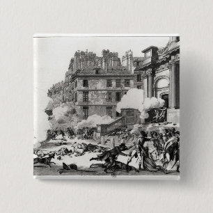 Shoot-out before St. Roch church in Paris 15 Cm Square Badge