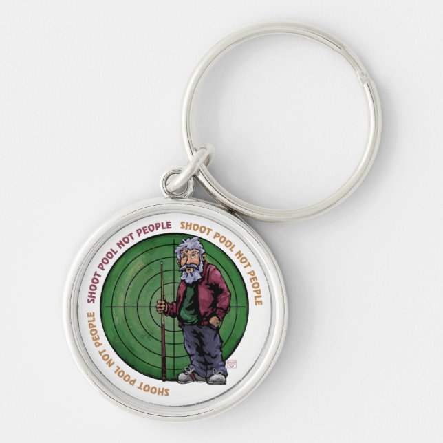 Shoot Pool Not People Key Ring (Front)
