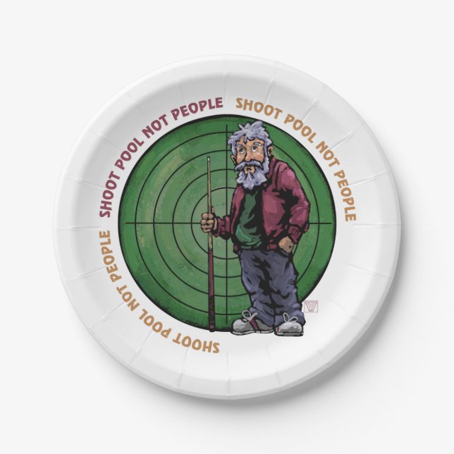 Shoot pool Not People Paper Plate (Front)