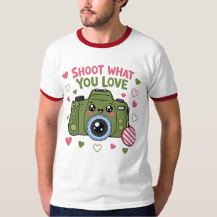 Shoot What You Love Cute Camera Design T-Shirt