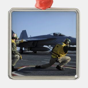 Shooters aboard the USS George HW Bush Metal Tree Decoration