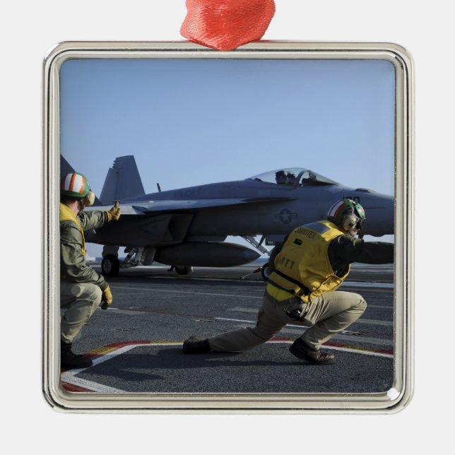 Shooters aboard the USS George HW Bush Metal Tree Decoration (Front)