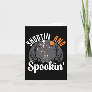 Shootin' And Spookin Skeleton Basketball Player Ha Card