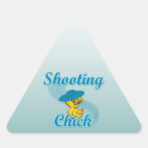 Shooting Chick #3 Triangle Sticker