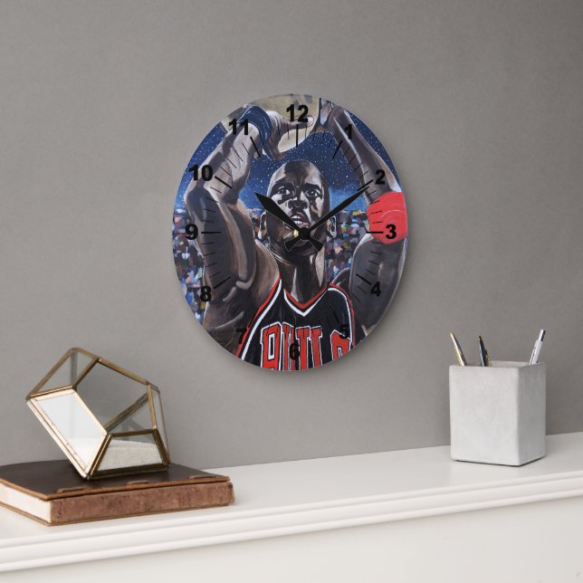 Shooting for the Moon Painting by Alfred Fox Large Clock (Office)