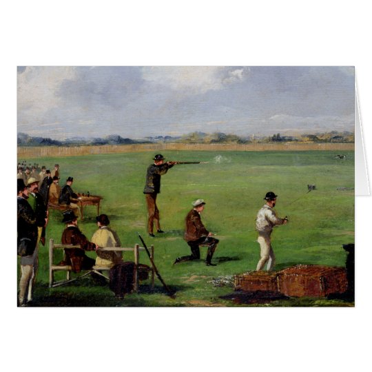 Shooting (oil on paper) card
