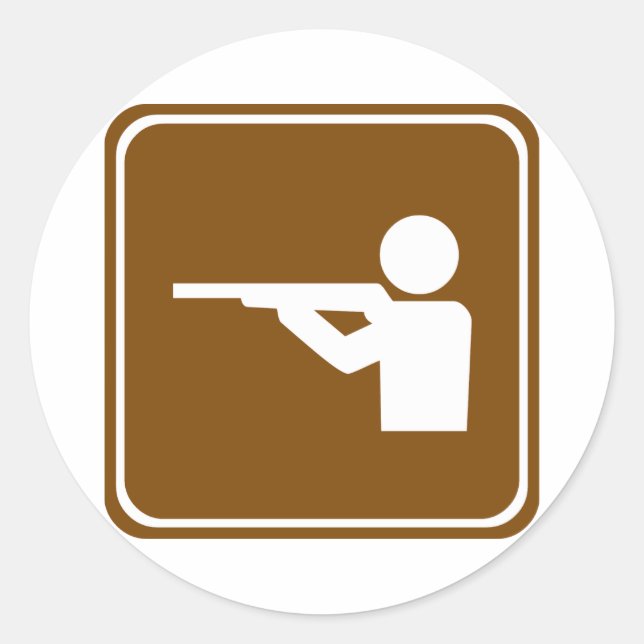 Shooting Range Highway Sign Classic Round Sticker (Front)