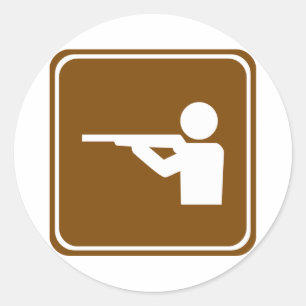 Shooting Range Highway Sign Classic Round Sticker
