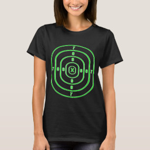 Shooting Range Target Practice Sheet Green Bullsey T-Shirt