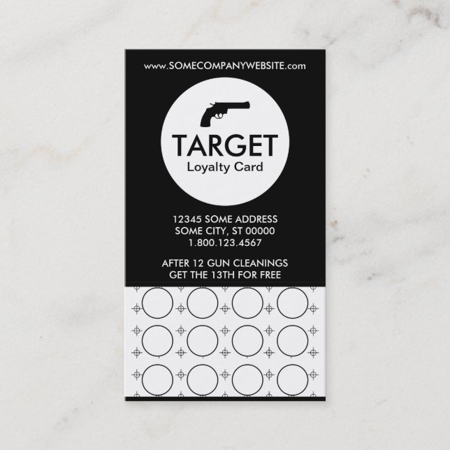 shooting range target stamp card (Front)