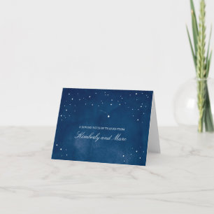 Shooting Star Blue Watercolor   Wedding Thank You