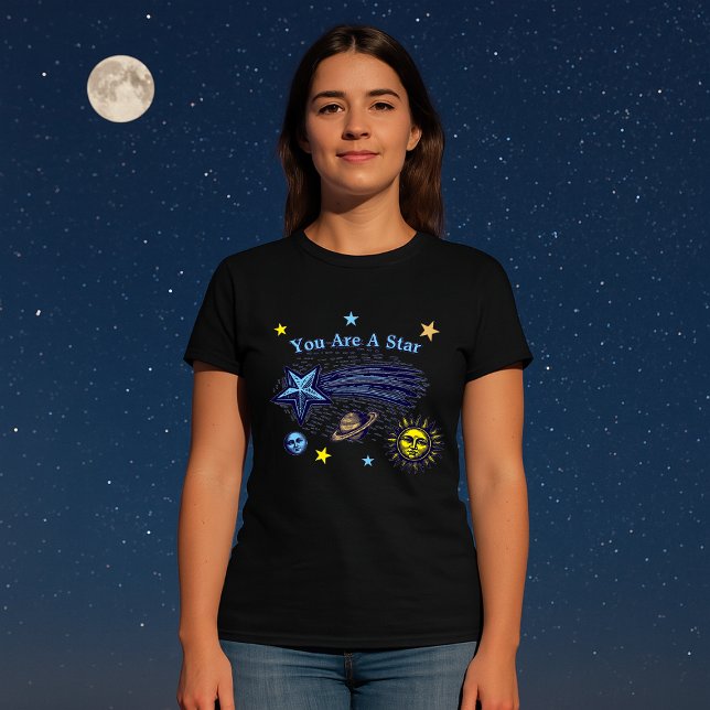 Shooting Star Celestial Art Affirmation Template T-Shirt (Creator Uploaded)