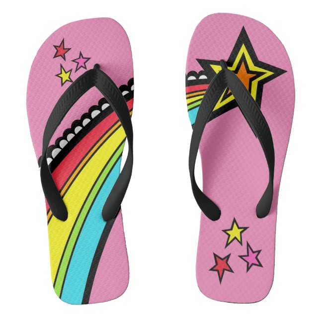 Shooting Star Flip Flops Beach Footwear (Footbed)