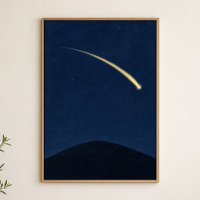 Shooting Star Hill Watercolour Celestial Poster