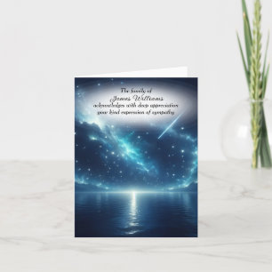 Shooting Star In Night Sky Sympathy Thank You Card