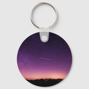 Shooting star in sky key ring