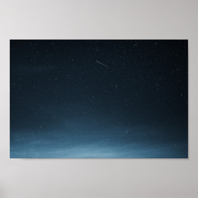 Shooting star in the night sky over Greenland Poster (Front)
