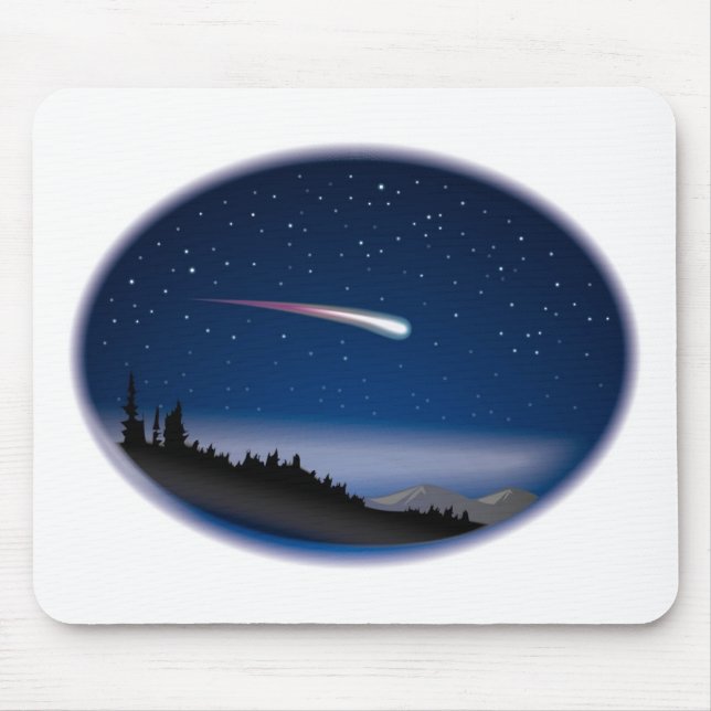 Shooting Star Over Night Landscape Mouse Mat (Front)
