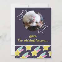 Shooting Star Pattern Customisable Birthday Card