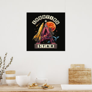 Shooting Star Space Poster