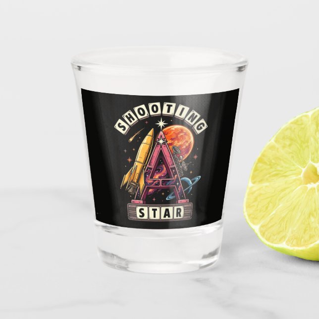 Shooting Star Space Shot Glass (Front)