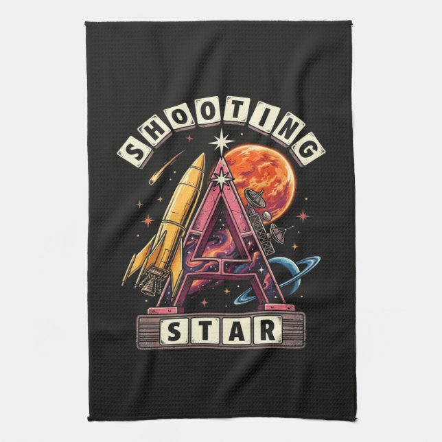 Shooting Star Space Tea Towel (Vertical)
