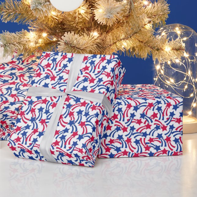 Shooting Star Spangled Gift Wrapping Paper (Holidays)