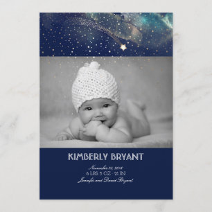 Shooting Star Starry Night Baby Photo Birth Announcement